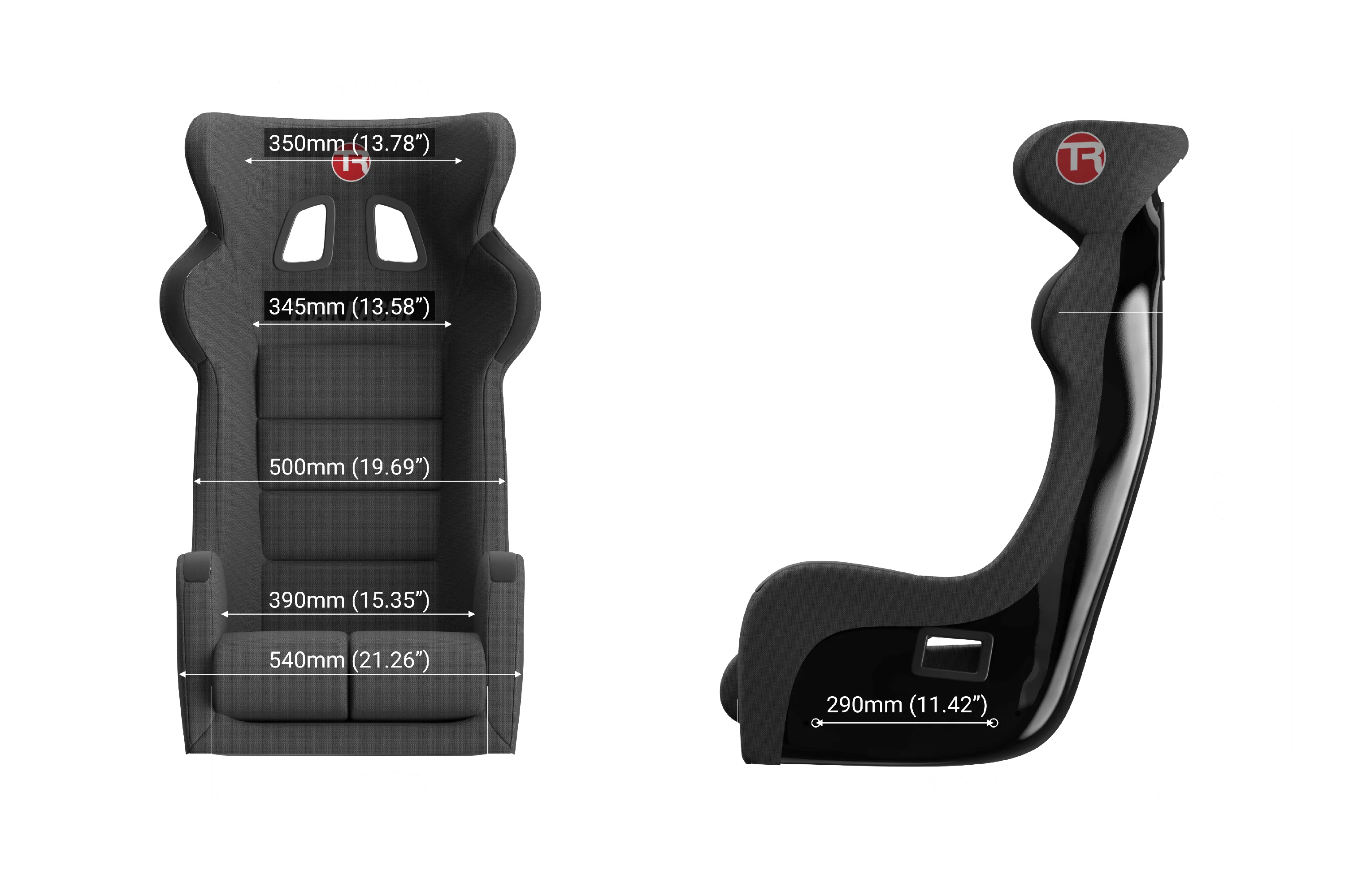TRS TR Series GT Pro Racing Seat - Fiberglass Black - Image 5