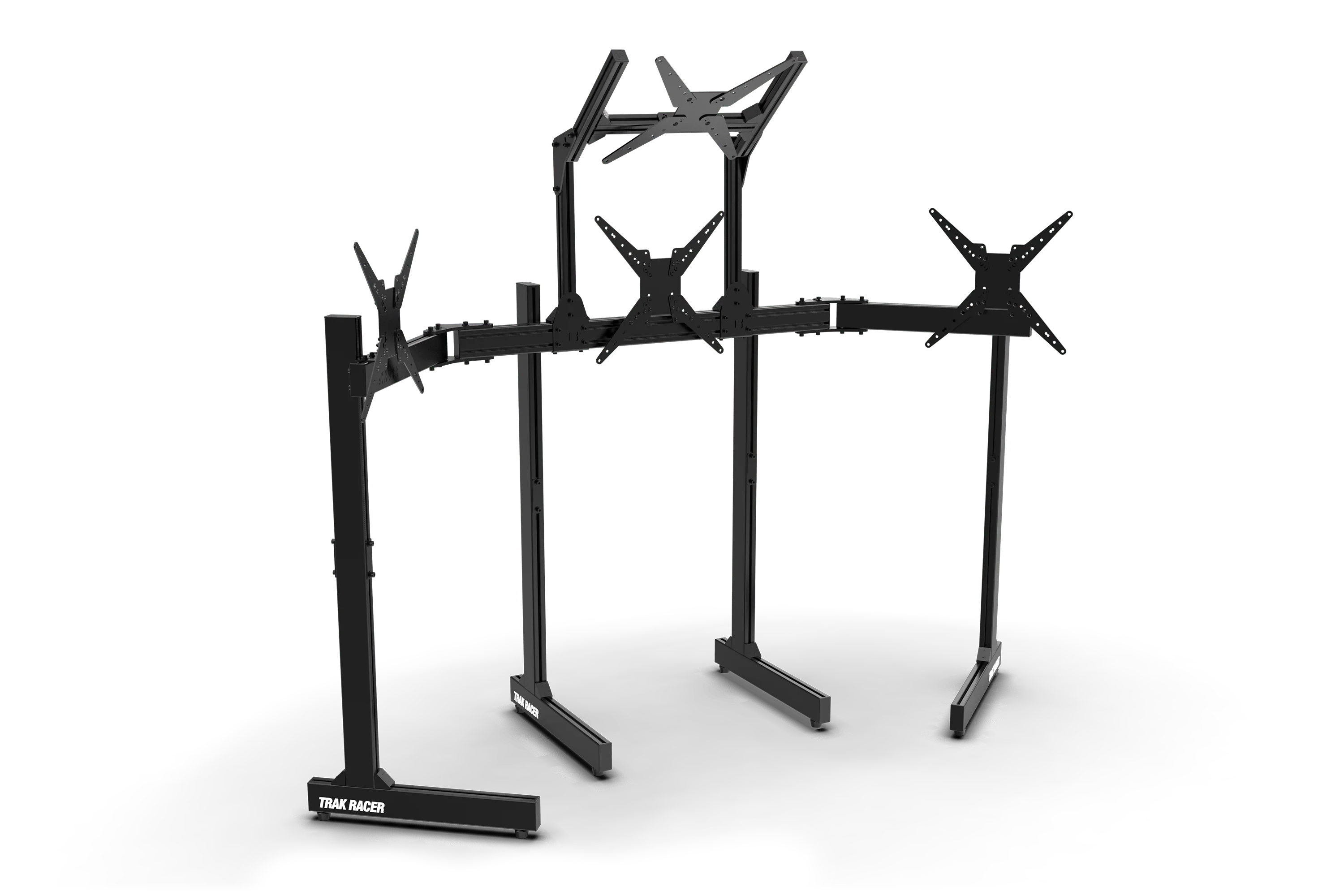 Freestanding Quad (4) Monitor Stand with Extra Leg Supports - Supports up to 55" Displays - Image 3