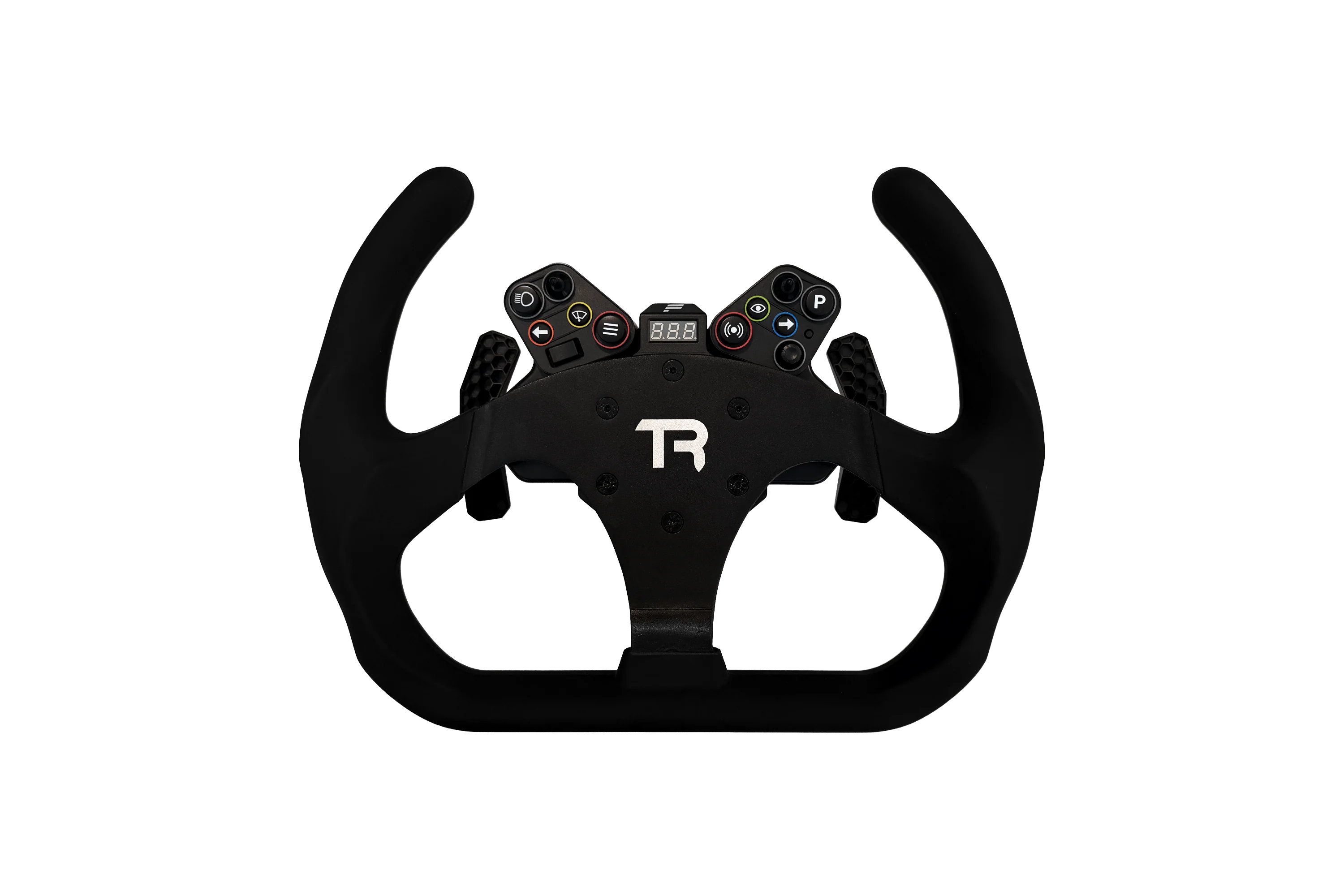330mm/13" Flat-Bottom Open GT Sim Racing Wheel – Aluminium with Durable Silicon Hand Grips - Image 5