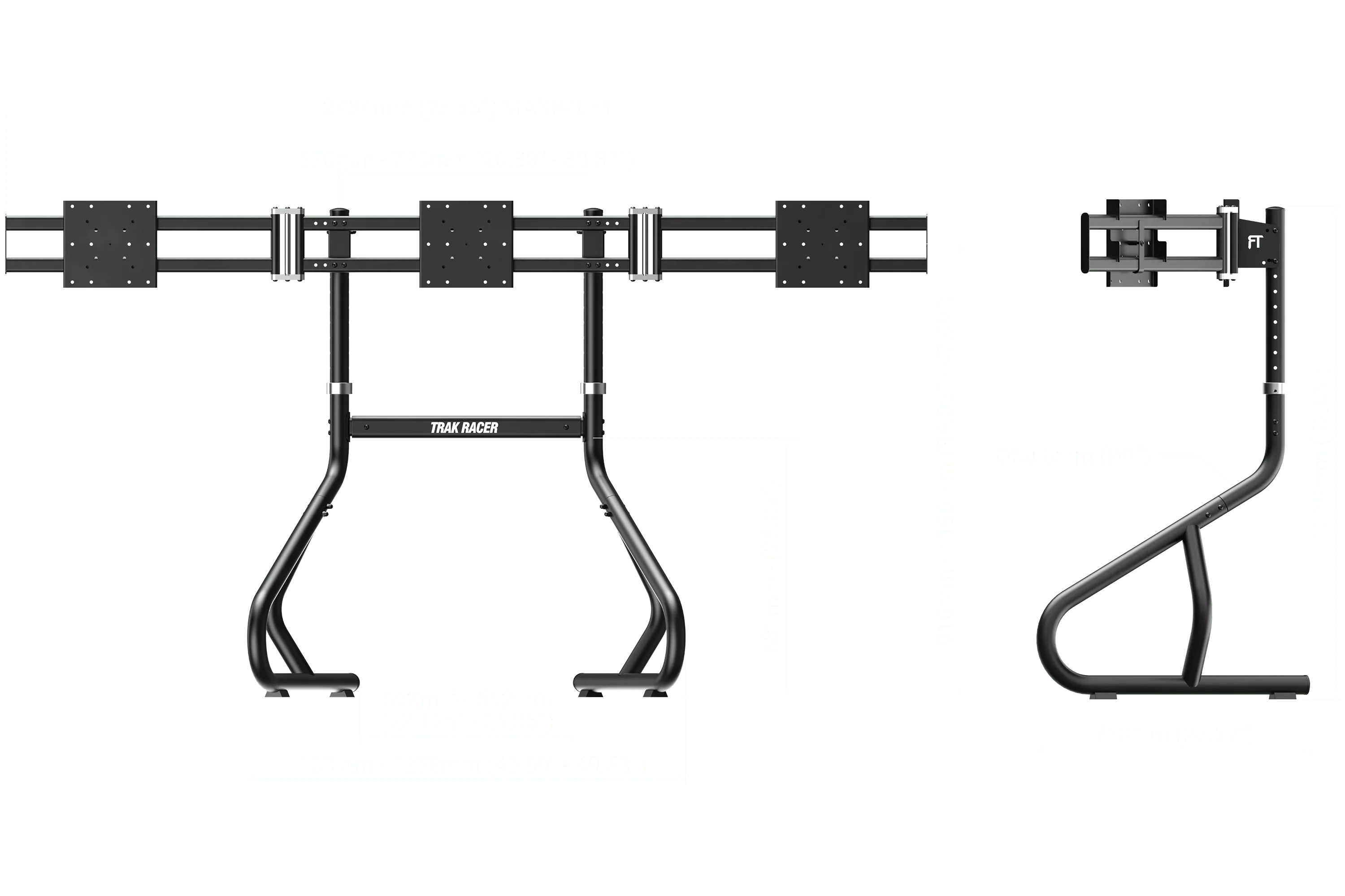 Freestanding Triple Monitor Stand - Supports 32" to 45" Displays - Image 4